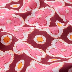 Tissu de décoration Canvas Aspect broderie – rouge bordeaux/rose vif, 