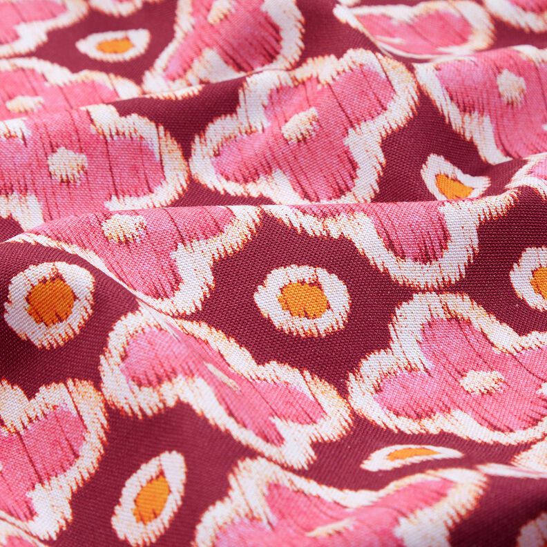Tissu de décoration Canvas Aspect broderie – rouge bordeaux/rose vif, image number 2