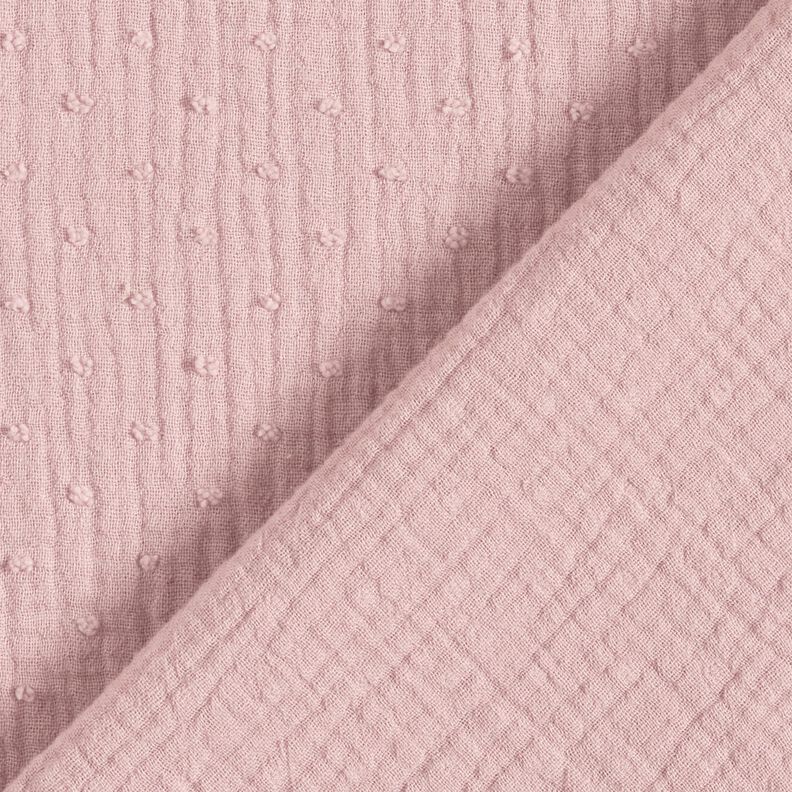 Tissu double gaze de coton dobby – vieux rose clair, image number 4