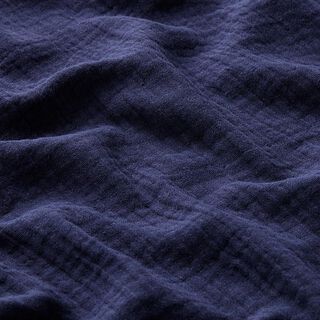 GOTS Tissu double gaze de coton | Tula – bleu marine, 