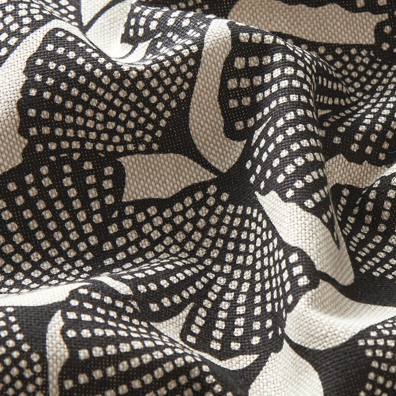 Tissu de décoration Semi-panama Ginkgo tacheté – noir/nature, image number 2