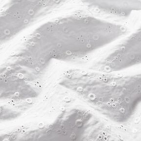 Batiste de coton Dentelle brodée Petite fleur – blanc, 