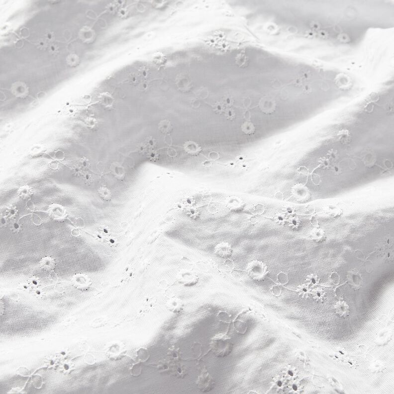 Batiste de coton Dentelle brodée Petite fleur – blanc,  image number 3
