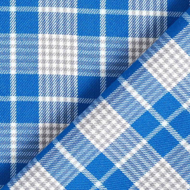 Viscose mélangée Prince de Galles – bleu, image number 4