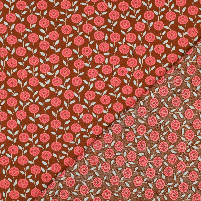 Popeline coton Fleurs d'été | Poppy Fabrics – homard/bronze,  image number 4