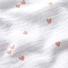 Tissu double gaze de coton Cœurs parsemés – blanc/or rose,  thumbnail number 2