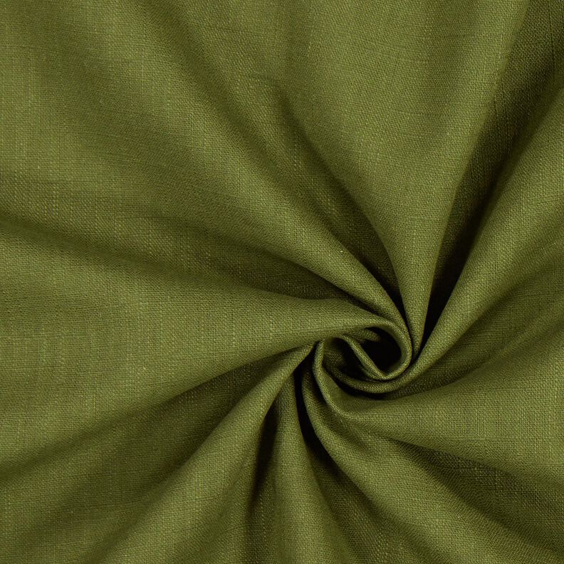 Tissu de lin en ramie mélangée medium – olive foncé,  image number 1