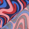 Satin de coton Vagues rétro | Poppy Fabrics – bleu marine/rose vif,  thumbnail number 4