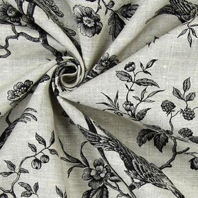 Lin de décoration Oiseaux – noir, 