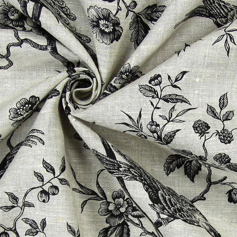 Lin de décoration Oiseaux – noir,  image number 2