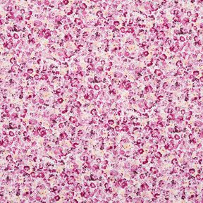 Tissu viscose Prairie fleurie – raisin/blanc, 