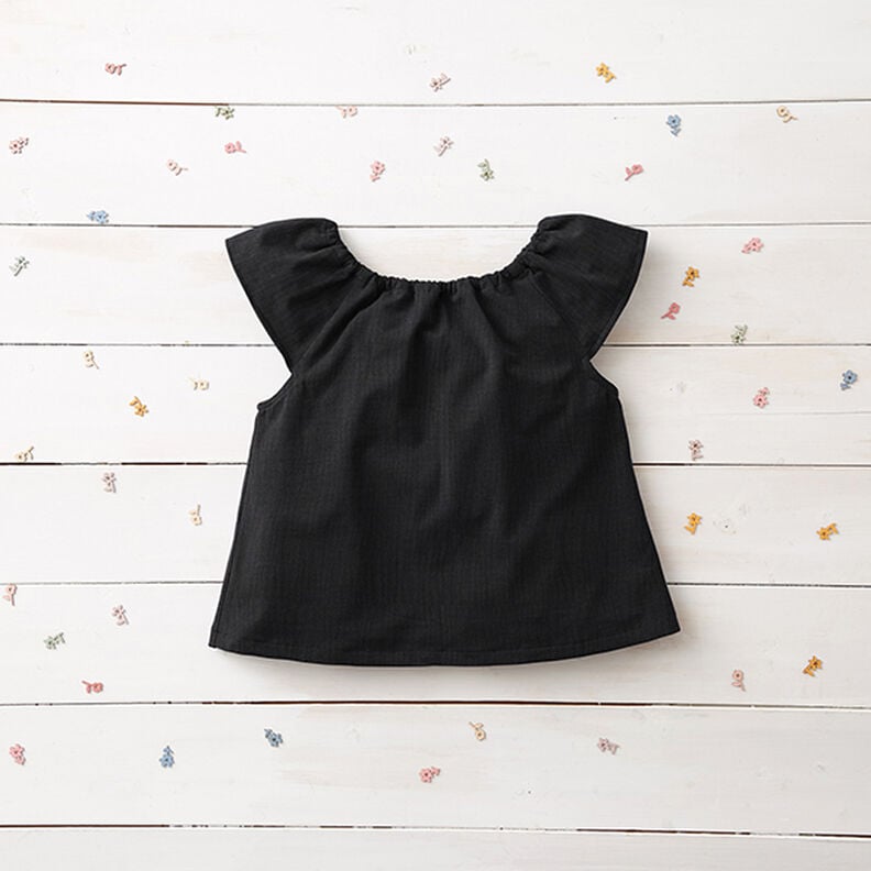 Tissu double gaze de coton – noir,  image number 8