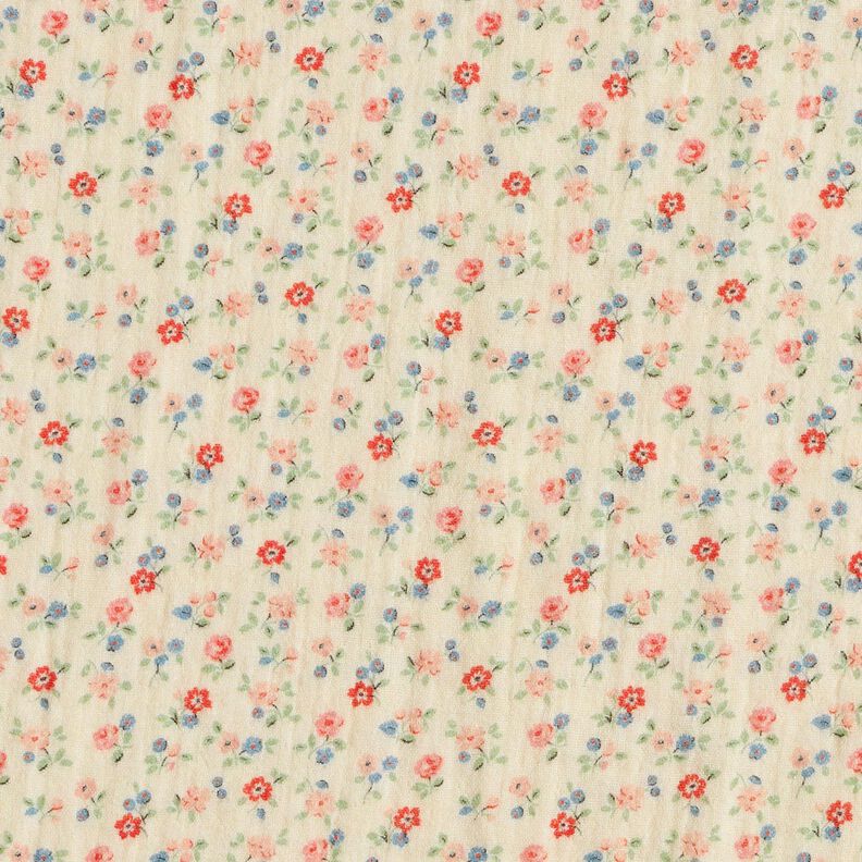 Tissu double gaze de coton Fleurs romantiques | Poppy Fabrics – beige clair,  image number 1