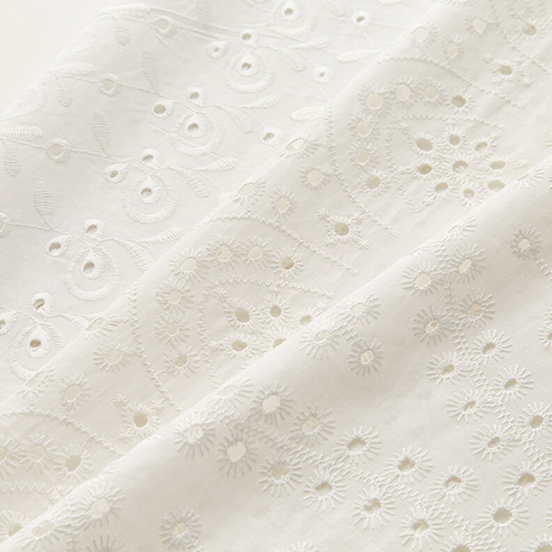 Tissu coton broderie anglaise Gouttes – blanc,  image number 6