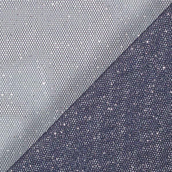 Tissu tulle scintillant – bleu marine/argent,  image number 4