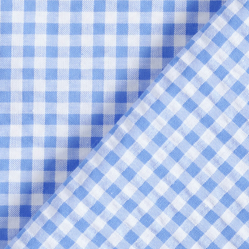 Seersucker Mélange coton à carreaux Vichy – bleu clair,  image number 4