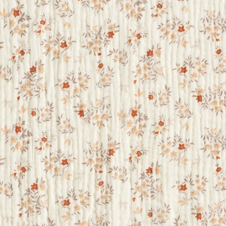 Tissu double gaze de coton Petites fleurs – écru,  image number 1