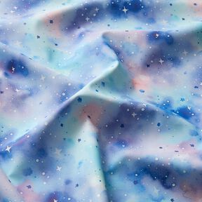 Tissu pour veste de pluie Ciel étoilé aquarelle Impression numérique – bleu glacier/lilas bleu, 