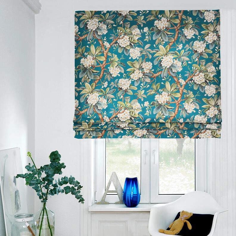 Tissu de décoration Canvas Arbre en fleurs – bleu océan,  image number 6