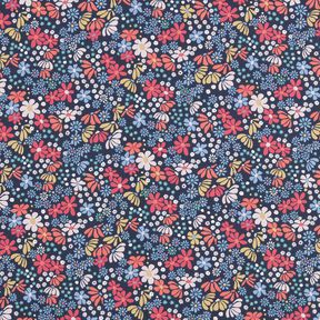 Tissu en coton Cretonne Fleurs mélangées – bleu nuit, 