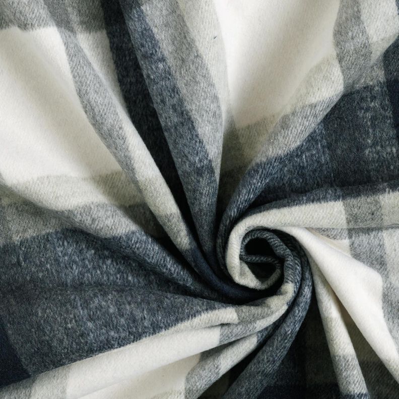 Tissu pour manteau Grands carreaux – bleu nuit/gris clair, image number 3