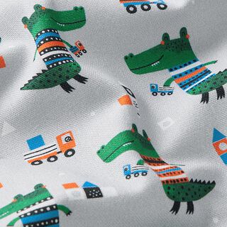Tissu de décoration Semi-panama crocodile – gris clair/vert, 