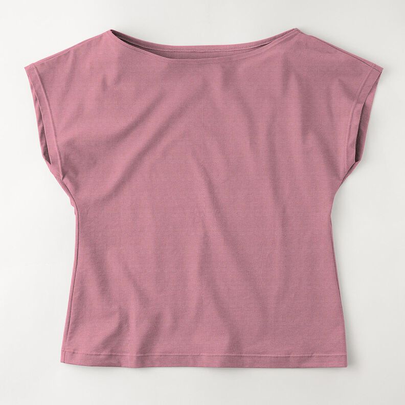 Jersey coton Medium uni – violet pastel,  image number 6