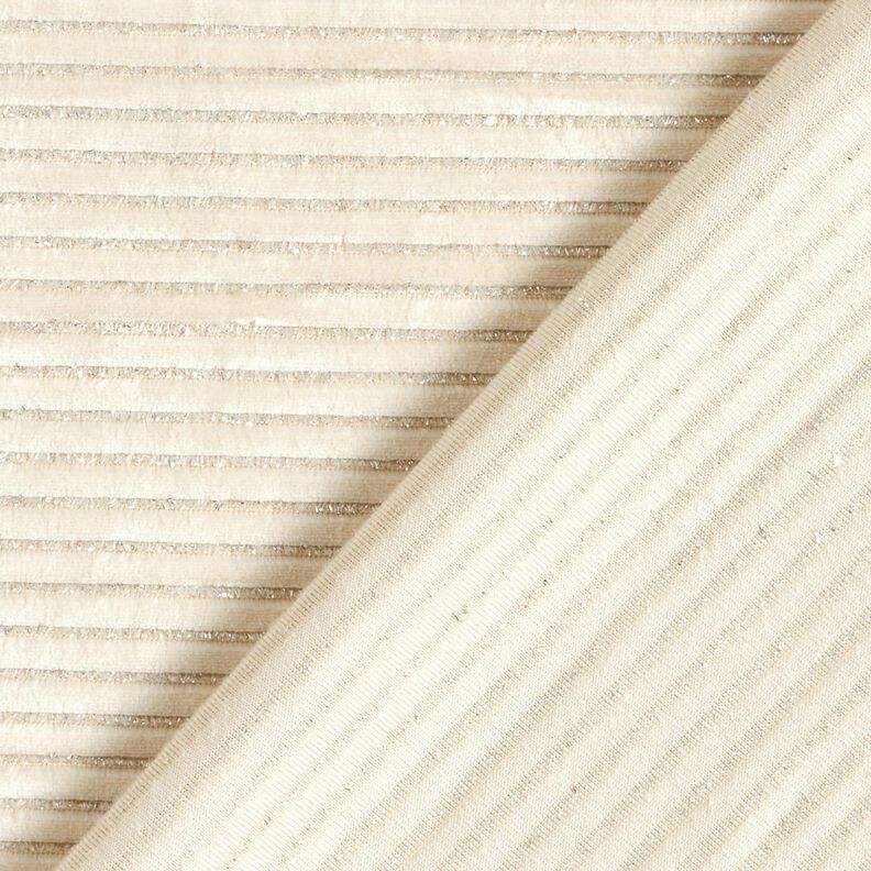 Tissu Nicki Rayures pailletées – beige clair/argent métallisé, image number 4