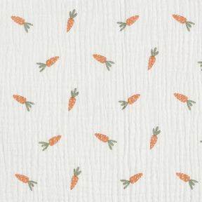 Tissu double gaze de coton petites carottes – écru, 