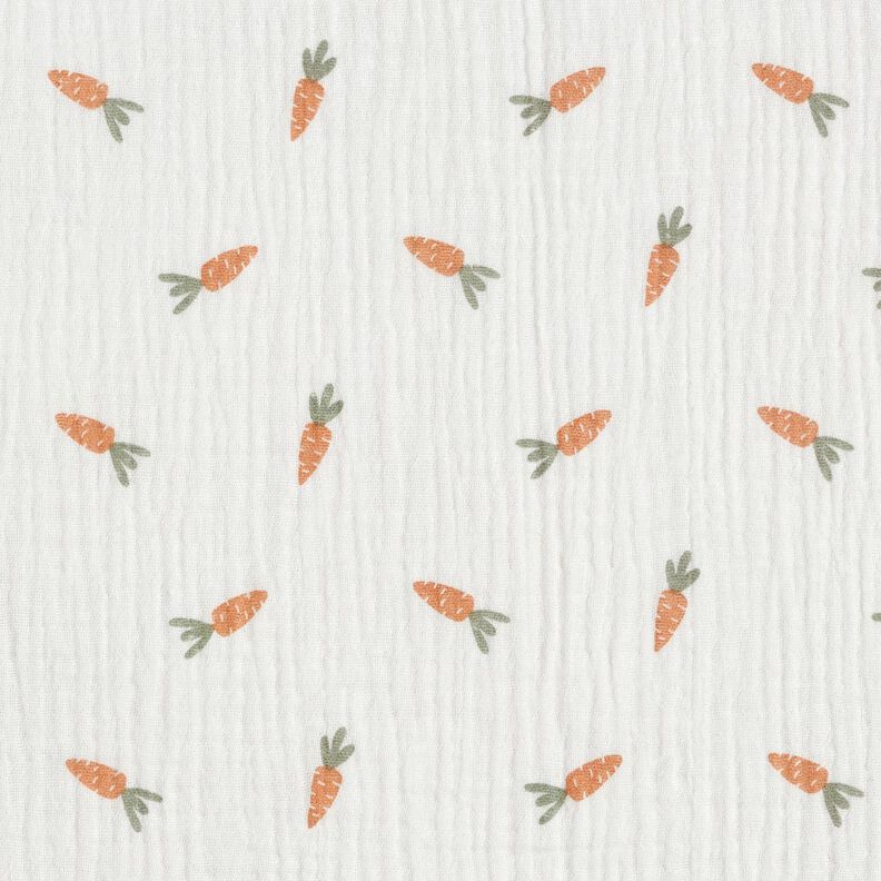 Tissu double gaze de coton petites carottes – écru,  image number 1