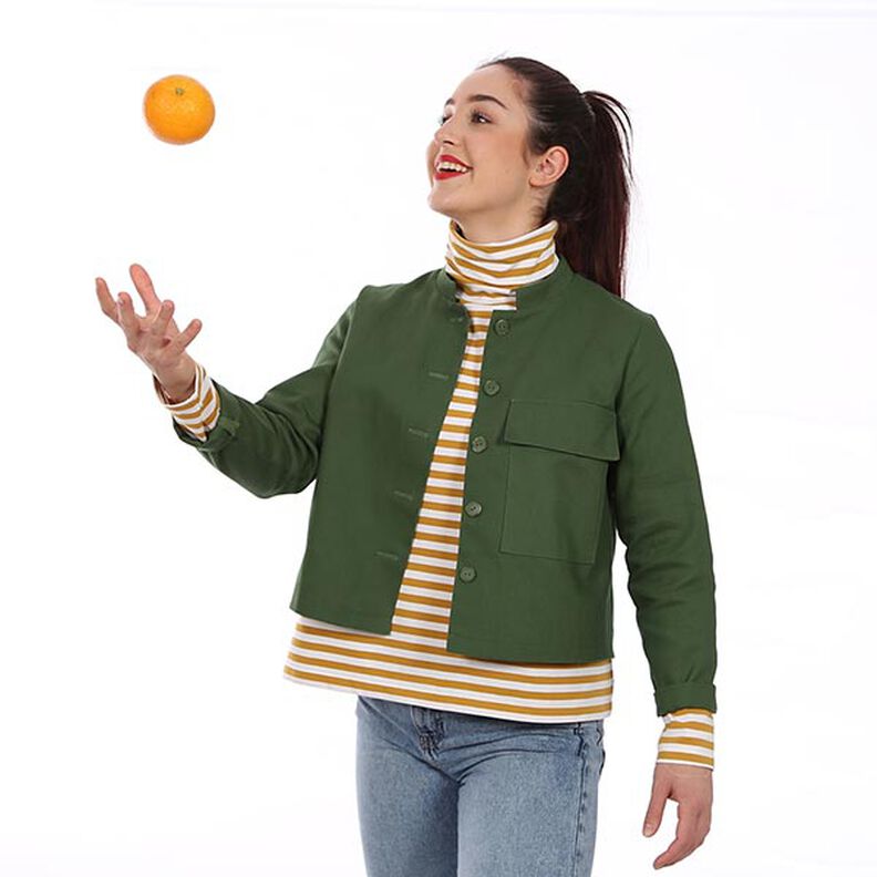 Veste courte à col montant et grande poche plaquée FRAU CLEO | Patron prêt à découper | XS-XXL,  image number 12