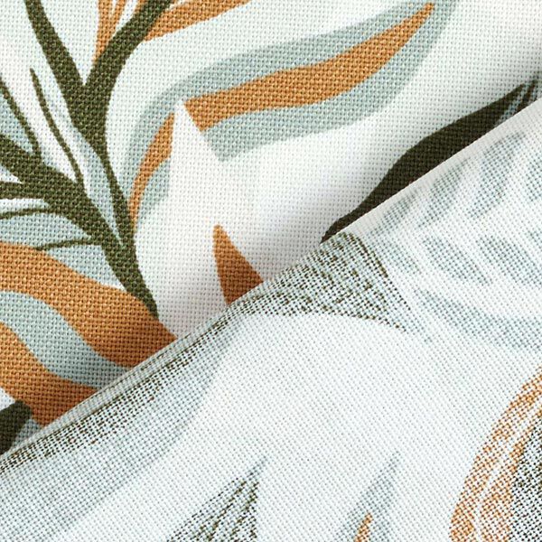 Tissu de décoration Canvas feuilles peintes – vert/blanc, image number 5