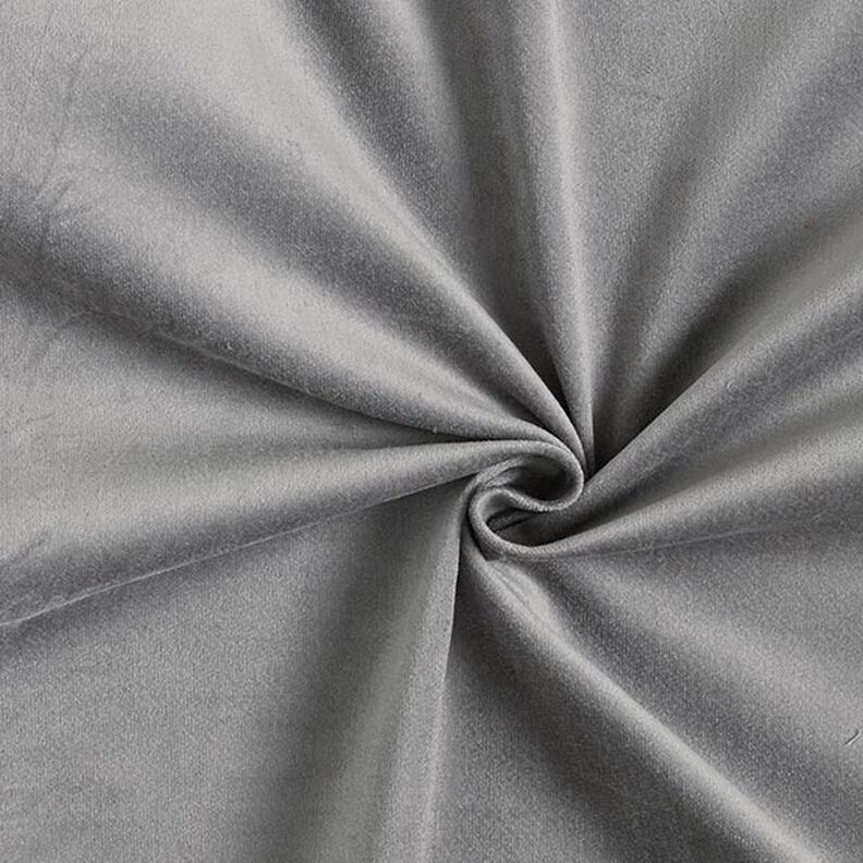 Velours stretch Velours côtelé fin uni – gris, image number 1