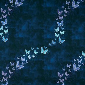 Jersey coton Dégradé de papillons | Glitzerpüppi – bleu nuit, 