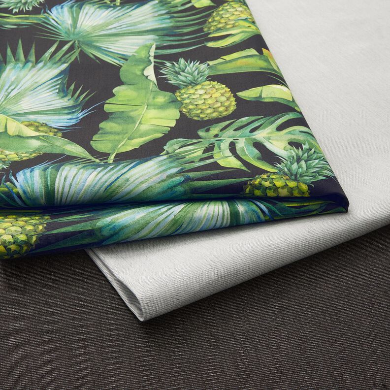 Tissu d’extérieur Canvas Ananas – vert herbe/noir,  image number 5