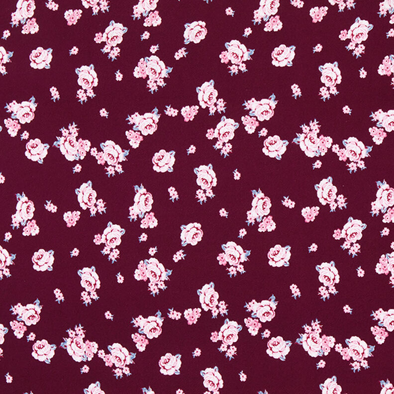 Jersey polyester Roses – merlot,  image number 1