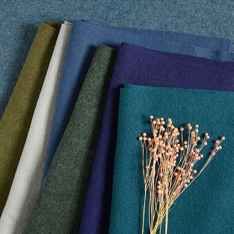 Loden de laine foulé Chiné – olive,  image number 6