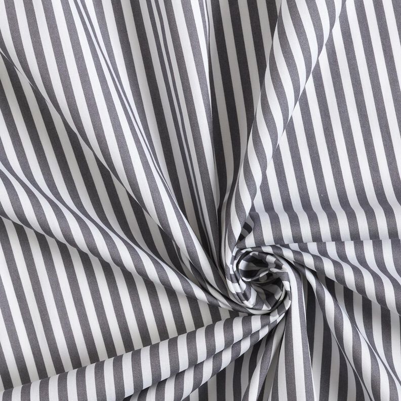 Popeline coton Rayures étroites – gris schiste/blanc,  image number 3