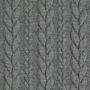 Jersey jacquard Cloqué Torsades – gris foncé, 
