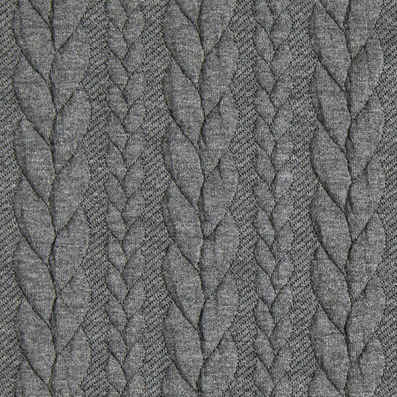 Jersey jacquard Cloqué Torsades – gris foncé,  image number 1