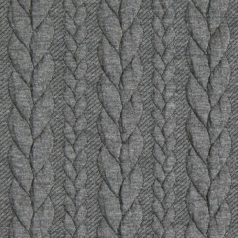 Jersey jacquard Cloqué Torsades – gris foncé,  image number 1