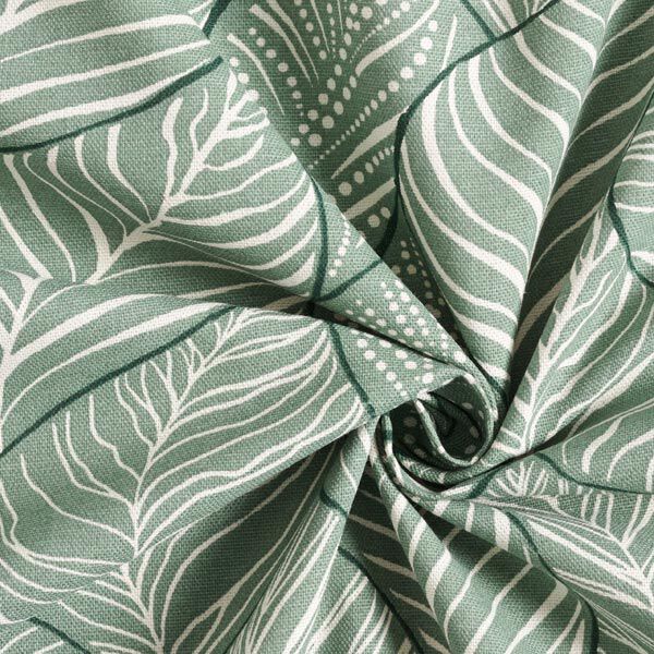 Tissu de décoration semi-panama feuilles simples – roseau,  image number 5