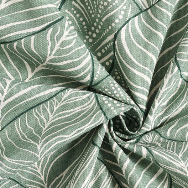 Tissu de décoration semi-panama feuilles simples – roseau, image number 5