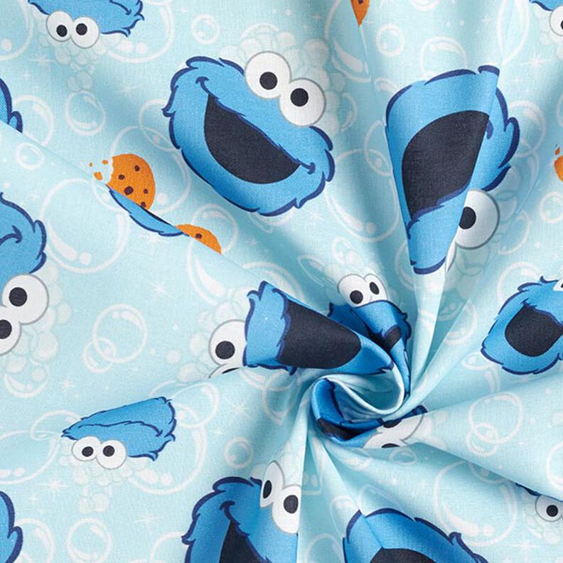 Tissu de décoration Cretonne Cookie Monster | CPLG – bleu bébé/bleu roi,  image number 3