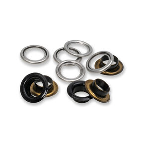 Œillets avec rondelles [20 unités | Ø 11 mm] | Prym – noir/argent métallisé, 