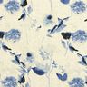 Mélange viscose lin Roses à l'aquarelle – nature/bleu marine,  thumbnail number 1
