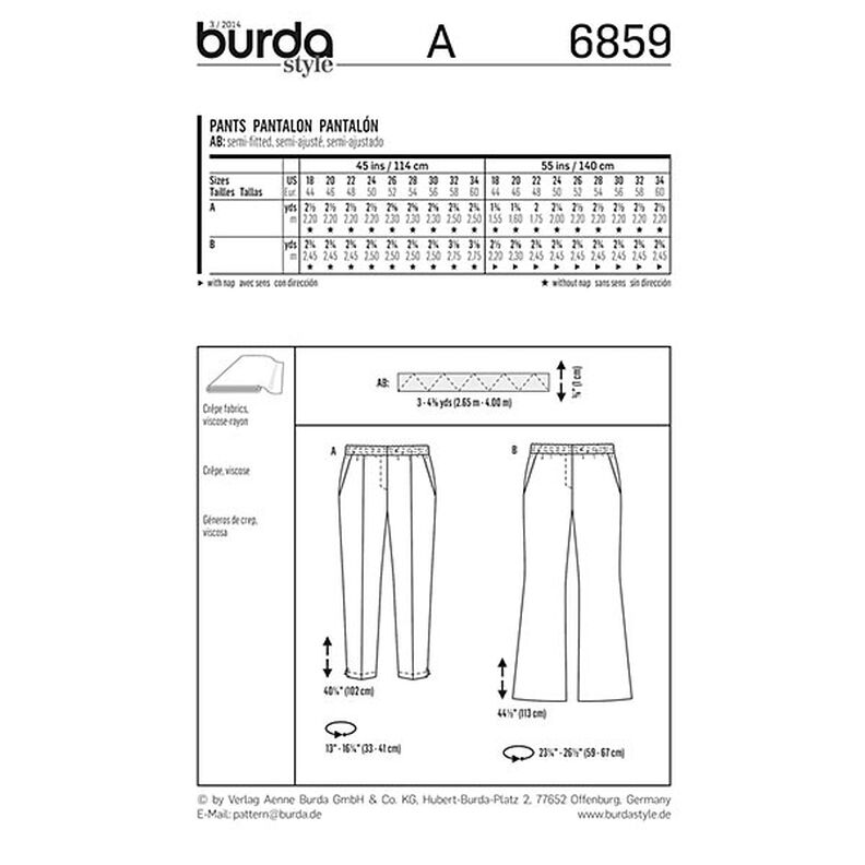 Pantalon / pantalon à enfiler, Burda 6859,  image number 4