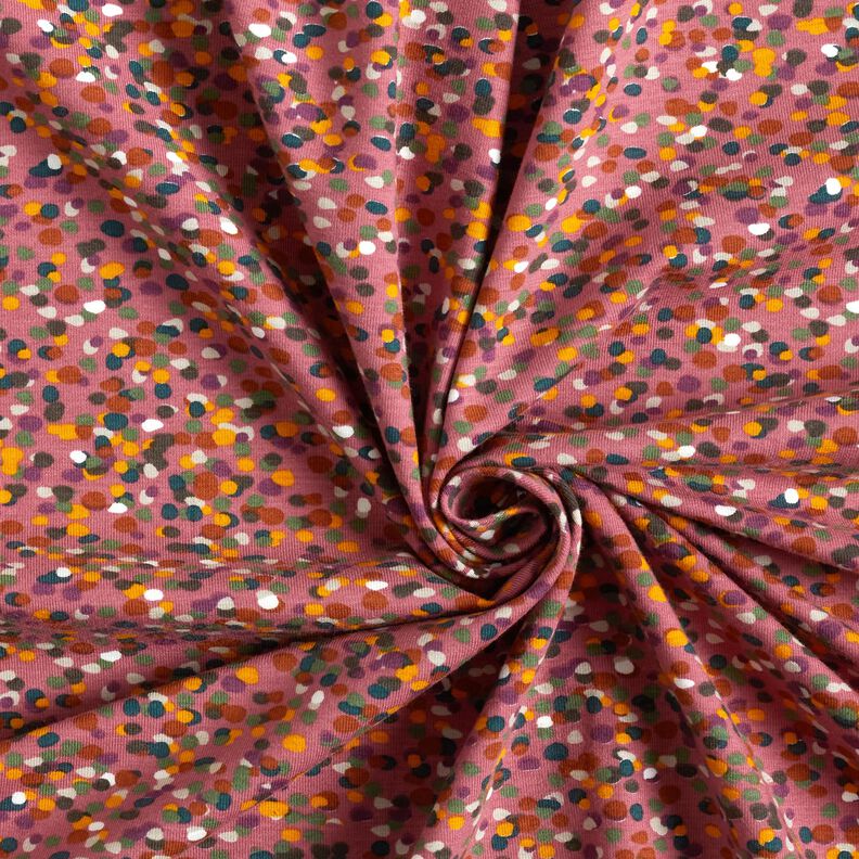 Jersey coton Confettis colorés – mauve/pin,  image number 3