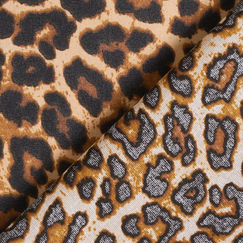 Coton enduit Délicat motif léopard – marron/noir, image number 4