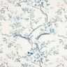 Tissu de décoration Semi-panama branches peintes – blanc/gris bleu,  thumbnail number 1